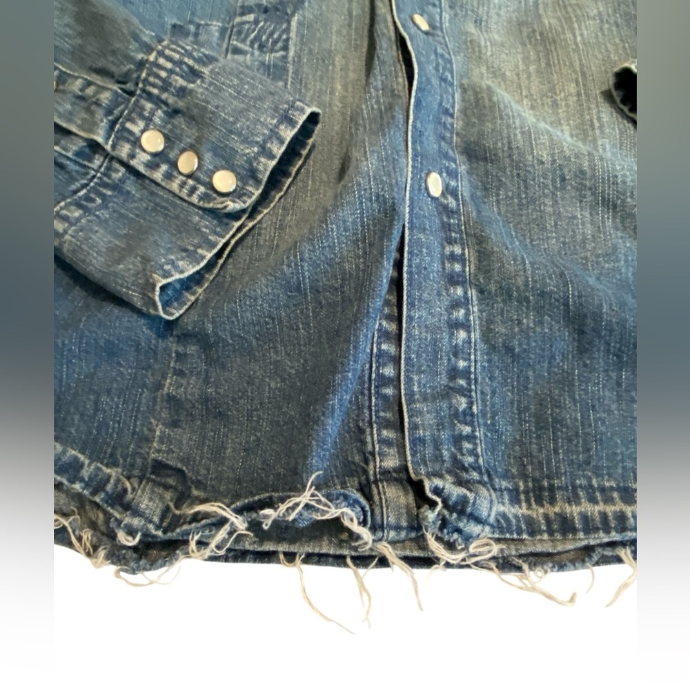 VSCT | Vintage Men’s VSCT Denim Shirt with Logo Patches | Clubwear | Y2K EUC L. - Picture 7 of 13